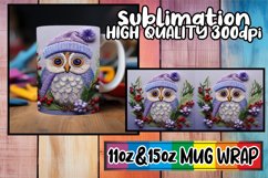 Christmas Owl Wrap for Mug 11oz 15oz Embroidery Product Image 1