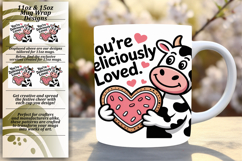 Whimsical 15oz Mug Wrap Png Artwork , Cute Cow Product Image 1