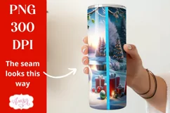 Christmas 3D tumbler wrap for sublimation, Snowman couple Product Image 2