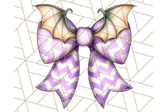Muted Halloween Bow Clipart, Fall Ribbon PNG Autumn Hair Bow Product Image 3