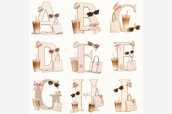 That Girl Coffee Alphabet PNG Bundle | Coquette Coffee Product Image 5