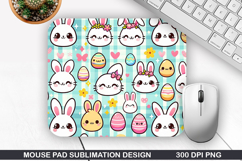 Bunny Mouse Pad Sublimation, Easter Bunny Mouse Pad PNG Product Image 1