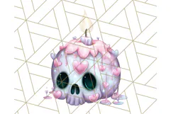 Pastel Goth Halloween PNG Clipart, Creepy Cute Art Product Image 3