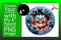 Stylish Round Design Keychain Template , 3D Pumpkin Product Image 1