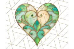 Stained Glass Heart PNG Clipart in Pastel and Bright Colors Product Image 3