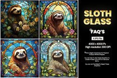 Sloth Stained Glass Square Coaster - 4 Variation Product Image 2
