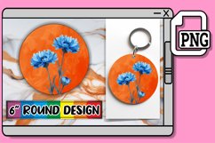 Blooming Beauty: Sublimation Circle Keychain &amp; Car Coaster Product Image 1