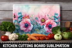 Cutting Board Sublimation Design - Flowers Sublimation PNG Product Image 1