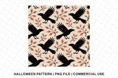 Halloween Crow Pattern Png | Sublimation | Digital Paper Product Image 1
