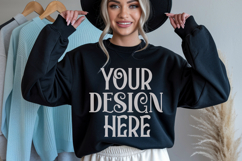 Navy Gildan 18000 Mockup, Sweatshirt Crewneck Mockups Product Image 1