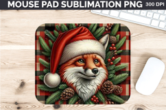 Watercolor Fox stock Mouse Pad Sublimation - Christmas PNG Product Image 1