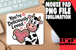 VIBRANT MOUSE PAD SUBLIMATION PNG, Cute Cow Product Image 1