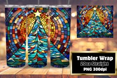 Christmas Tree Stained Glass 3D Sublimation Tumbler 20oz Product Image 1