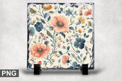 Pastel Flowers Square Sublimation Slate Design Product Image 1