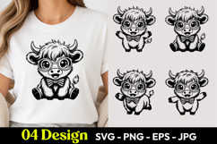 Happy Baby Cow SVG PNG Product Image 1