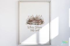 Cottagecore Books and Flowers Clipart Product Image 5