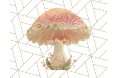 Fall Foliage Clipart PNG, Pink and Green Leaves Product Image 3