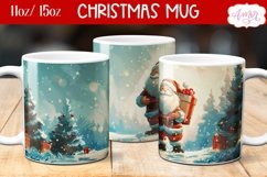 Santa mug sublimation wrap, Christmas mug template PNG Product Image 2