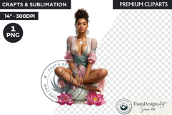 Royal Lotus Princess Fantasy Goddess Floral Clipart Product Image 1
