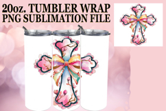 COZY VIBES 20oz TUMBLER WRAP, Flower Cross Product Image 1