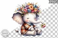 Floral Crown Elephant Sublimation - Clipart Bundle Product Image 11