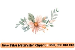 Boho baby watercolor clipart, nursery animal clipart Product Image 1
