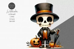 Halloween clipart, Skeleton clipart, Autumn clipart Product Image 1