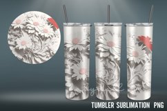 3D Tumbler wrap| Flowers Tumbler Sublimation Design Product Image 7