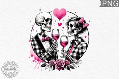 Valentine&#039;s Day Skeleton PNG - Valentine Clipart Sublimation Product Image 1