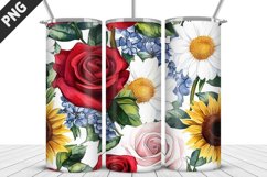 Rose Flowers Tumbler Wrap | Sublimation Design | Tumble PNG Product Image 4