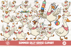 Summer Silly Goose Clipart 26 PNG Product Image 1
