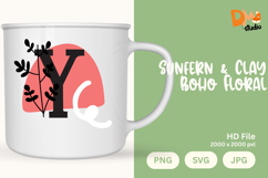 Sunfern &amp; Clay Boho Floral Monogram Product Image 1