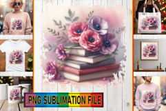 Charming PNG Art for Gifts, Book and flower Product Image 1