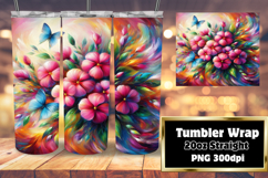 Inspired 20oz Tumbler Wrap Template , Flowers Product Image 1