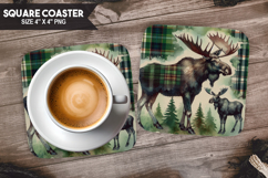 Woodland Animals Square Coaster PNG Bundle, Forest Animals Product Image 19
