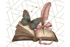 Vintage Butterfly PNG Clipart, Fairytale Cottagecore Images Product Image 3