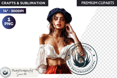 French Girl Clipart PNG, French woman, I love Paris Clipart Product Image 1