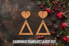 Valentine Heart Template earrings SVG I Laser Cut Files Product Image 1