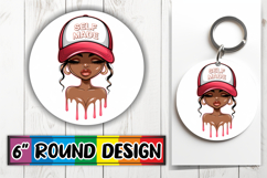 Luminous Car Coasters Round PNG, Black Woman Product Image 1
