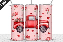 Truck With Hearts Tumbler Wrap| Valentine&#039;s Day Tumbler Wrap Product Image 1