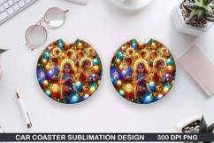Car coaster sublimation, Easter Coaster PNG Design Product Image 1