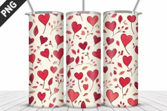 Lovely Hearts Tumbler Design | Valentine's Day Tumbler Wrap Product Image 3
