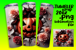 Lovely 20oz Tumbler Template for Gifts , 3D Pumpkin Product Image 1