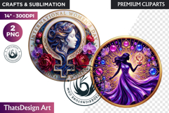 International Women's Day Round Cliparts &amp; Backgrounds PNG Product Image 1