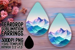 Unique Gradient Pattern Teardrop Earrings for Sublimation Product Image 1