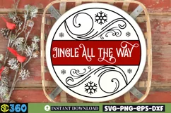Jingle all the way SVG, christmas round sign svg Product Image 3
