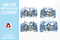 4 Cozy Watercolor House Clipart Product Image 1