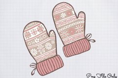 Cute Pink Christmas Watercolor Clipart Bundle PNG Product Image 1