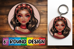 Radiant Sublimation Circle Ornaments PNG, Afro Girl Product Image 1