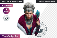 Fantasy Boreal Winter Girl Warrior &amp; Ice Queen Clipart Product Image 1